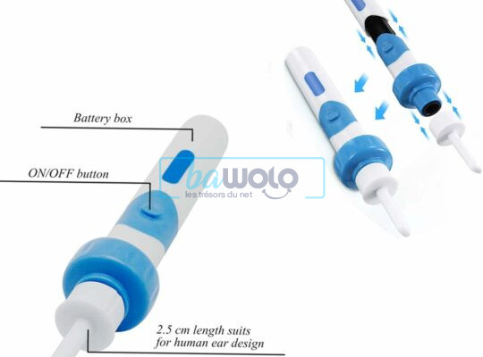 Dispositif de nettoyage des oreilles à vide C-ears avec embouts souples pour enfants et adultes